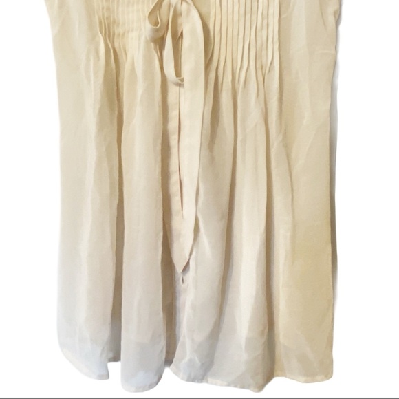 Blue Bird ivory/cream sheer tie front blouse small - Picture 3 of 8